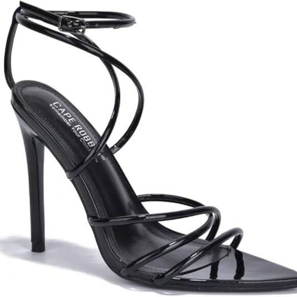 Cape Robbin Women's Ada Stilleto High Heels Sandals, Size 8.5, Black  NIB - Picture 1 of 8